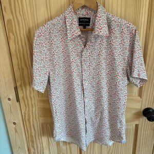 Bonobos Floral Stretch Slim Button Short Sleeve Shirt. Size Large.